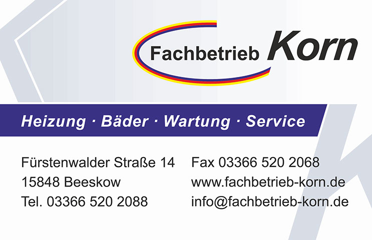 Fachbetrieb Korn Heizung Bäder Wartung 